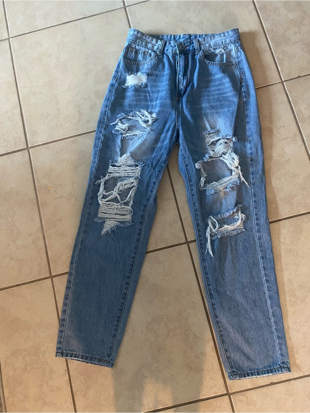 SHEIN ESSNCE Ripped Boyfriend Jeans 28 - Picture 2 of 6